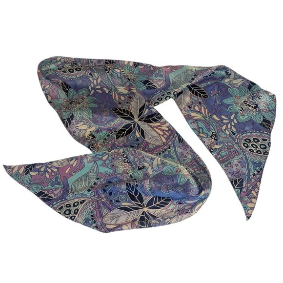 Vintage Accessories - Vintage Paisley‎ Scarf 60's 70's Boho Sash Headband Neck MCM Psychedelic Satin